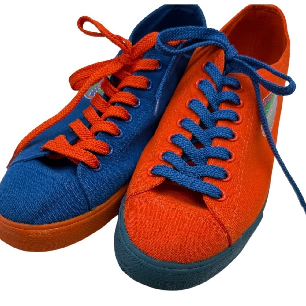 Florida Gators NCAA Mismatched Canvas Sneakers Mens 11 Womens 13 Blue Orange